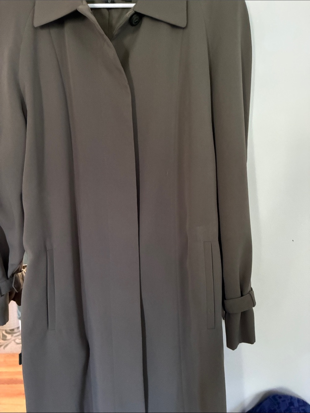 Utex  Design Olive-Taupe Trench Coat women size 12 , Classic Style Lightweight